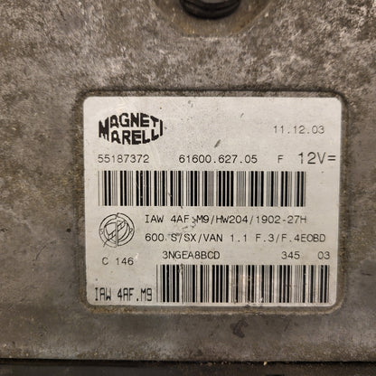 Fiat Seicento 600 ECU / 55187372 / IAW4AF.M9 / 61600.627.05 / MAGNETI MARELLI