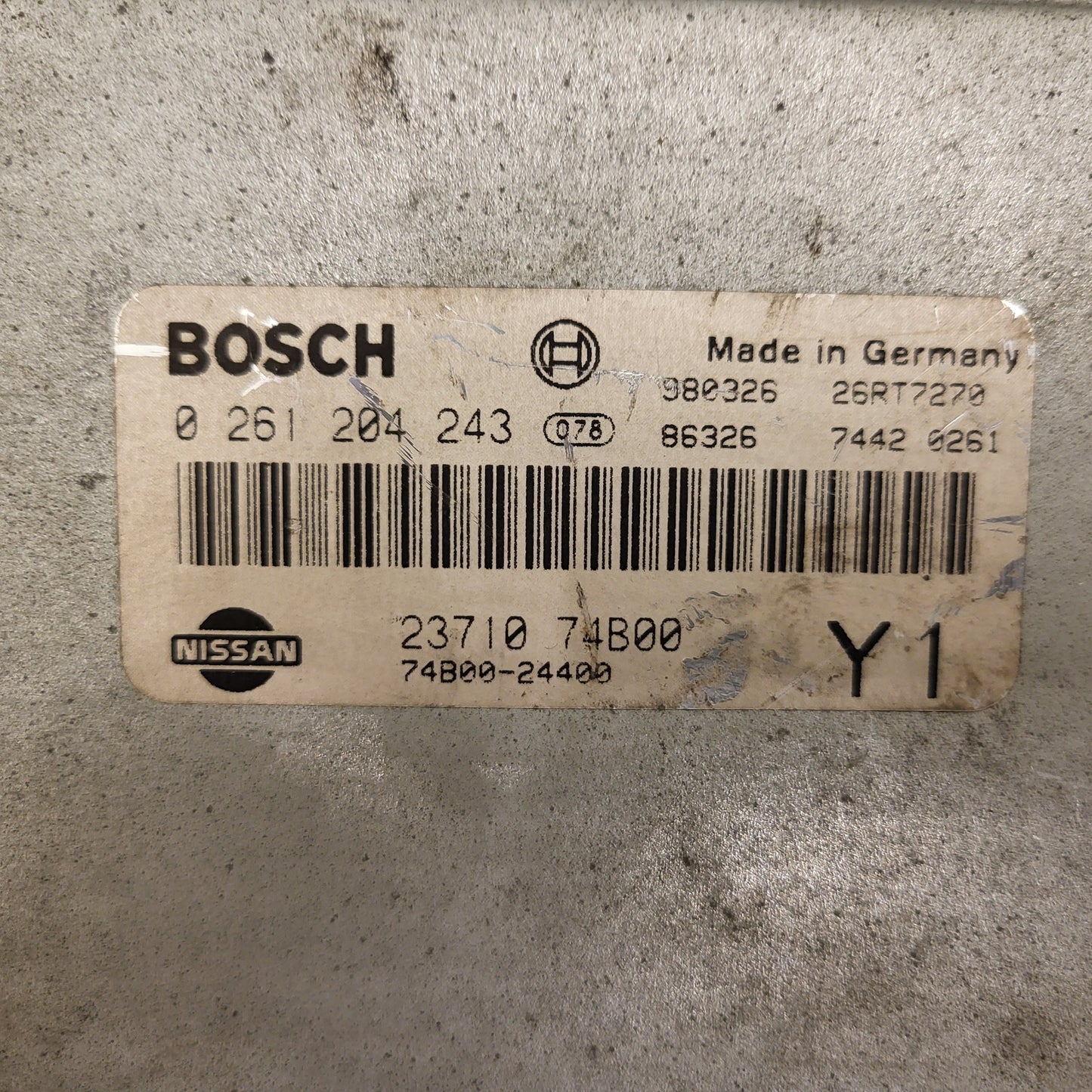 Nissan MICRA ECU / 0261204243 / 23710 74B00 / 74B00-24400 / BOSCH