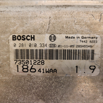 Fiat MULTIPLA 1.9 ECU / 0281010334 / 73501228 / BOSCH