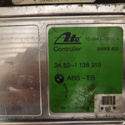 BMW E36 ABS ECU ATE / 34.52-1 138219 / 10.094-0802.4 / 5WK8402 / 1138219