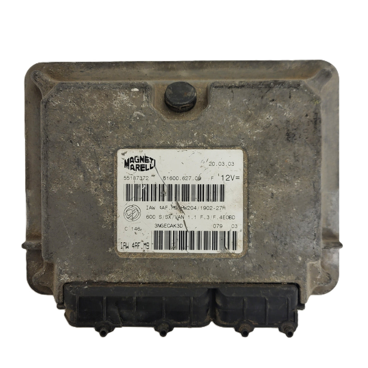 Fiat Seicento 600 ECU / 55187372 / IAW 4AF.M9 / 61600.627.05 / HW204 / MAGNETI - B71-07 - 1