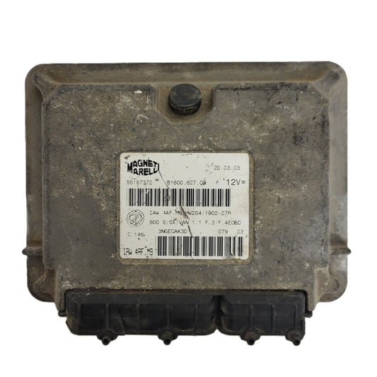 Fiat Seicento 600 ECU / 55187372 / IAW 4AF.M9 / 61600.627.05 / HW204 / MAGNETI MARELLI