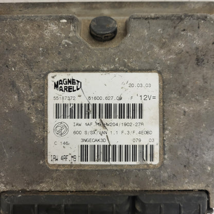 Fiat Seicento 600 ECU / 55187372 / IAW 4AF.M9 / 61600.627.05 / HW204 / MAGNETI MARELLI