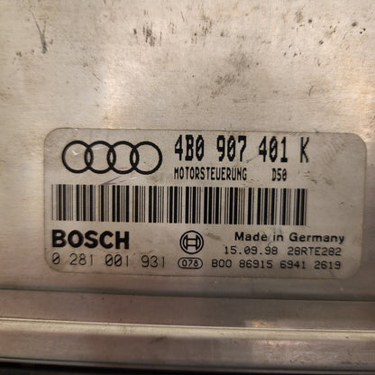 VW AUDI ECU / 4B0907401K / 0281001931 / BOSCH