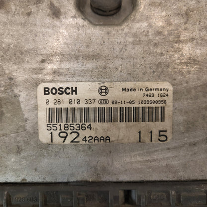 5x Fiat Stilo 1.9 JTD ECU / 0281010337 / 55185364 / BOSCH BULK STOCK