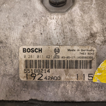 Fiat STILO 1.9 ECU / 0281011421 / 55188214 / BOSCH