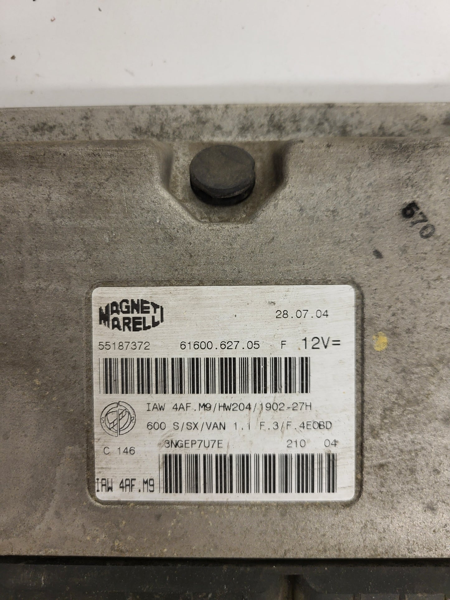 Fiat Seicento 600 ECU / 55187372 / IAW4AF.M9 / 61600.627.05 / MAGNETI MARELLI