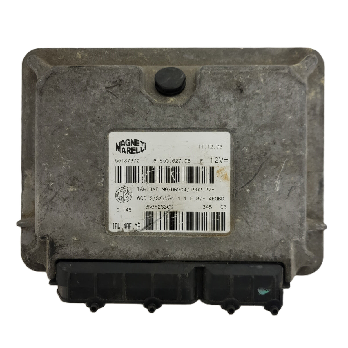 Fiat Seicento 600 ECU / 55187372 / IAW 4AF.M9 / 61600.627.05 / HW204 / MAGNETI - B72-09 - 1
