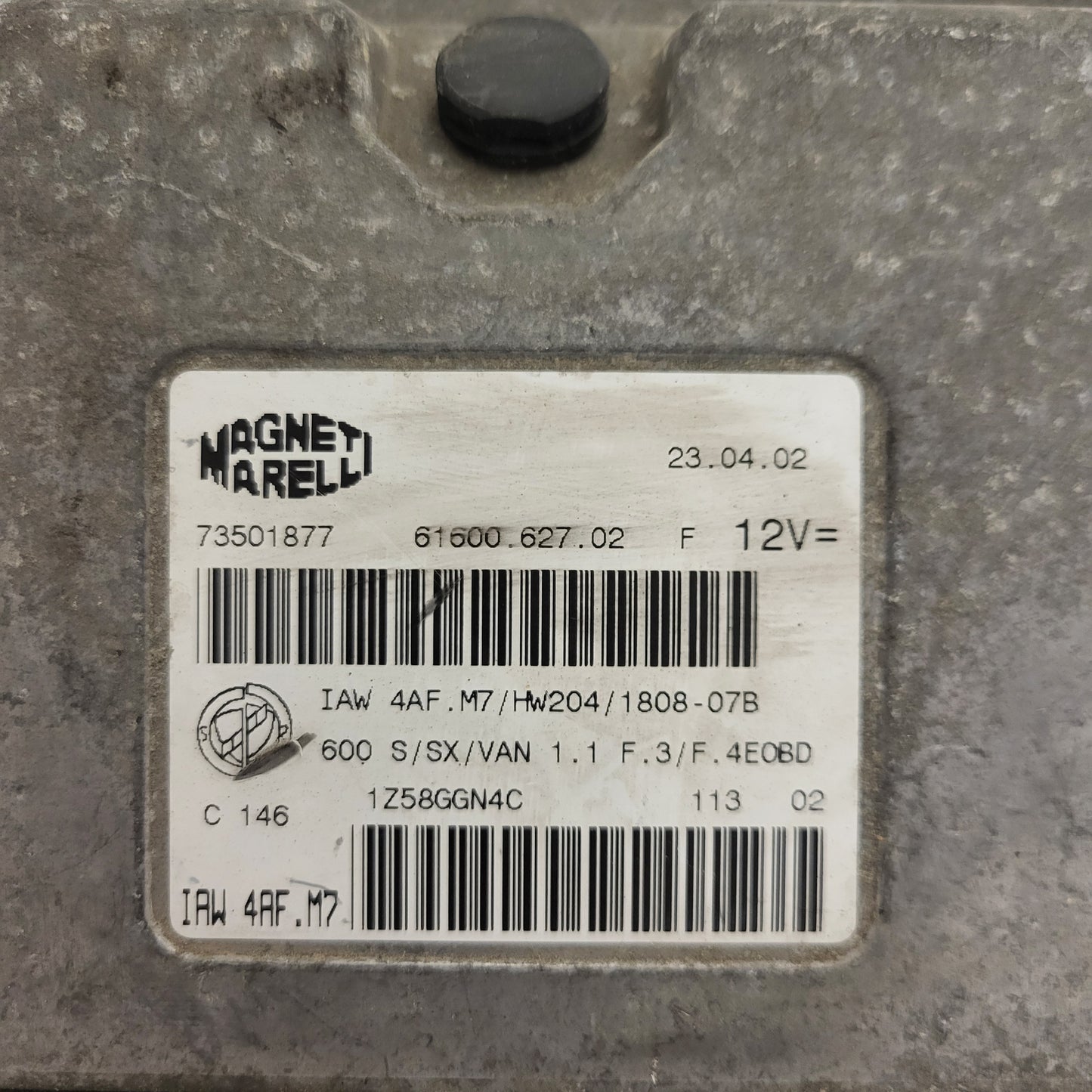 Fiat 600 ECU / IAW4AF.M7 / 73501877 / HW204 / MAGNETI MARELLI