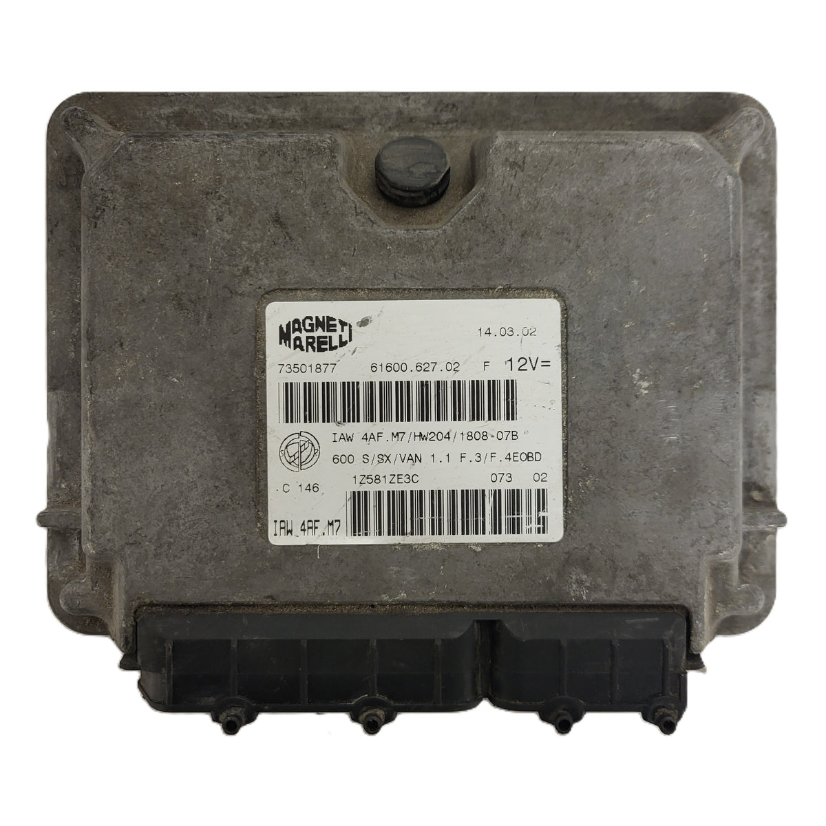 Fiat 600 ECU / IAW4AF.M7 / 73501877 / HW204 / MAGNETI MARELLI - B73-09 - 1