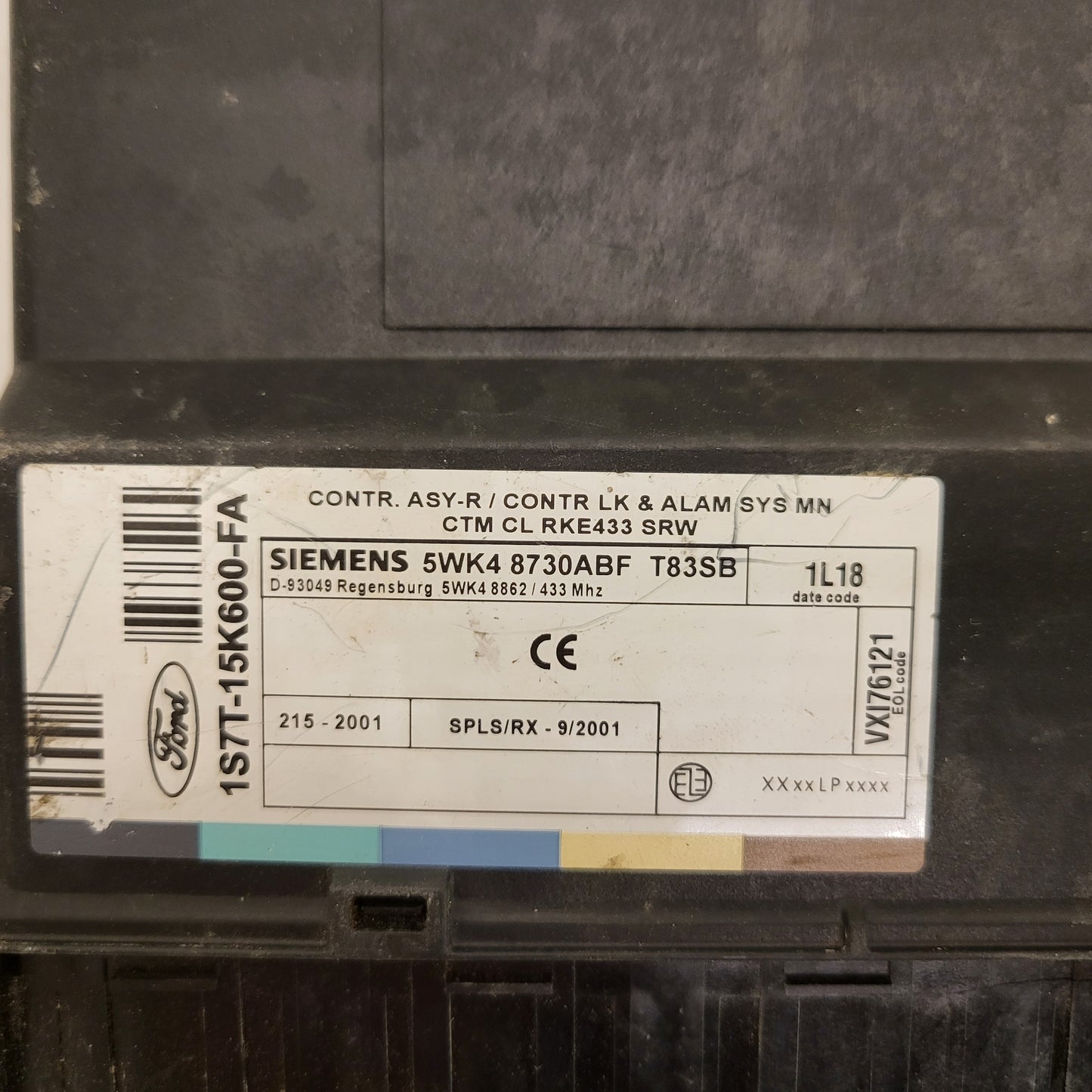FORD FOCUS COMFORT MODULE ECU / 1S7T-15K600-FA / 5WK48730ABF /