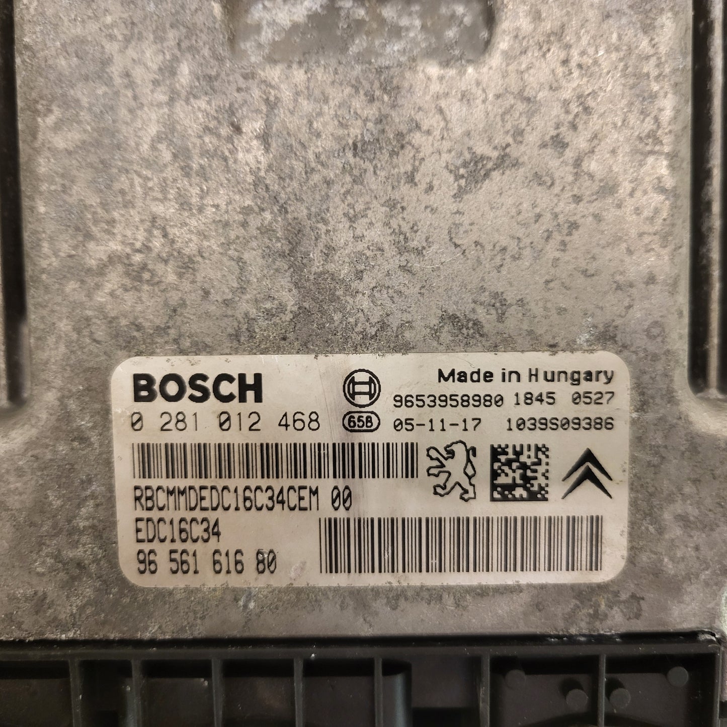 PEUGEOT CITROEN ECU / 0281012468 / 9656161680 / 9653958980 / EDC16C34 /BOSCH