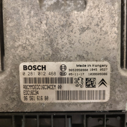 PEUGEOT CITROEN ECU / 0281012468 / 9656161680 / 9653958980 / EDC16C34 /BOSCH