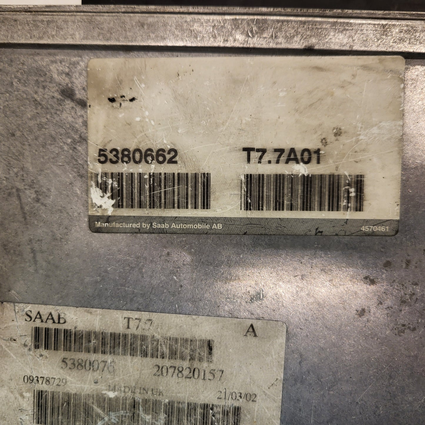 SAAB 9-5 ECU / 5380662 / T7.7A01 / ENGINE CONTROL UNIT