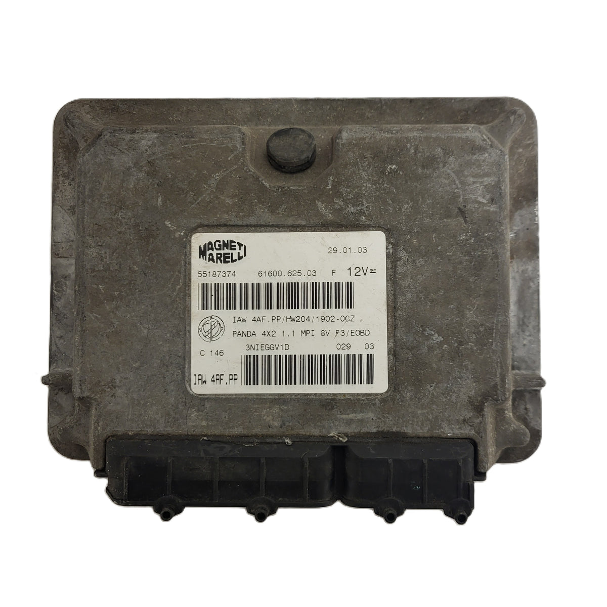 FIAT PANDA 1.1 ECU / 55187374 / IAW4AF.PP / HW204 / 61600.625.03 MAGNETI MARELLI - B74-18 - 1