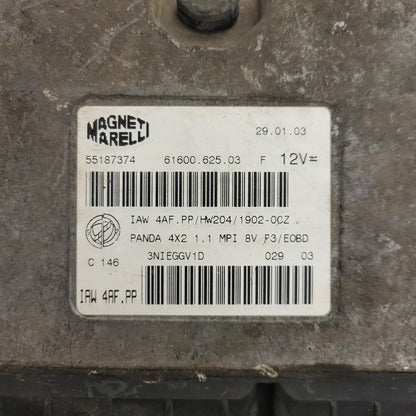 FIAT PANDA 1.1 ECU / 55187374 / IAW4AF.PP / HW204 / 61600.625.03 MAGNETI MARELLI