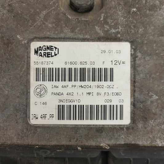 FIAT PANDA 1.1 ECU / 55187374 / IAW4AF.PP / HW204 / 61600.625.03 MAGNETI MARELLI