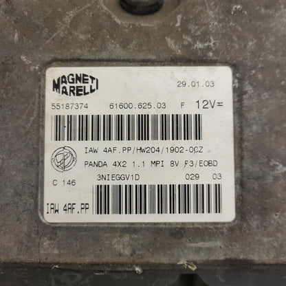 FIAT PANDA 1.1 ECU / 55187374 / IAW4AF.PP / HW204 / 61600.625.03 MAGNETI MARELLI - B74-18 - 2
