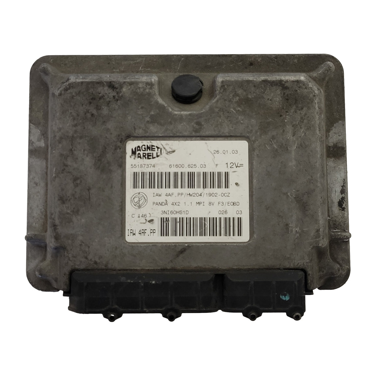 FIAT PANDA 1.1 ECU / 55187374 / IAW4AF.PP / HW204 / 61600.625.03 MAGNETI MARELLI - B74-23 - 1
