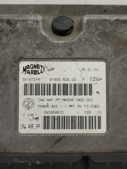 FIAT PANDA 1.1 ECU / 55187374 / IAW4AF.PP / HW204 / 61600.625.03 MAGNETI MARELLI - B74-23 - 2