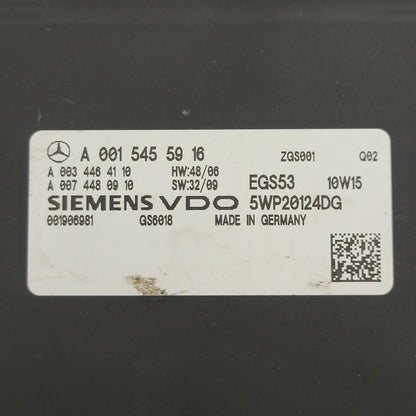 MERCEDES BENZ SPRINTER AUTOAMTIC GEARBOX ECU / A0015455916 / EGS53 / 5WP20124DG - B75-11 - 2