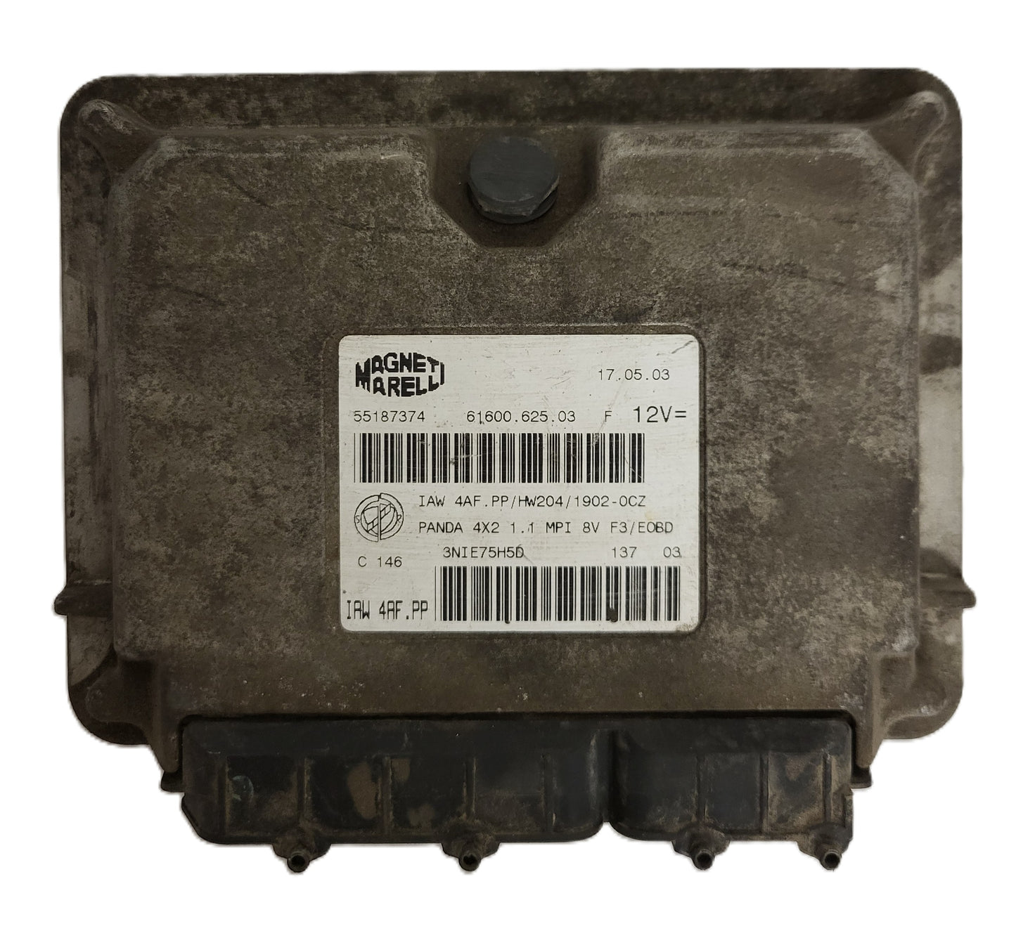 FIAT PANDA 1.1 ECU / 55187374 / IAW4AF.PP / HW204 / 61600.625.03 MAGNETI MARELLI
