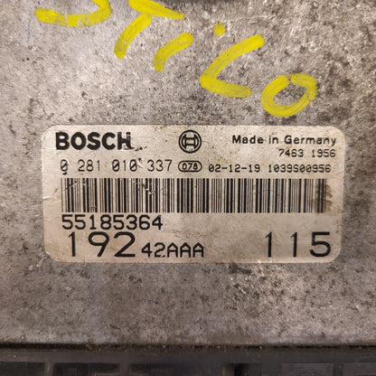 Fiat Stilo 1.9 JTD ECU / 0281010337 / 55185364 / BOSCH