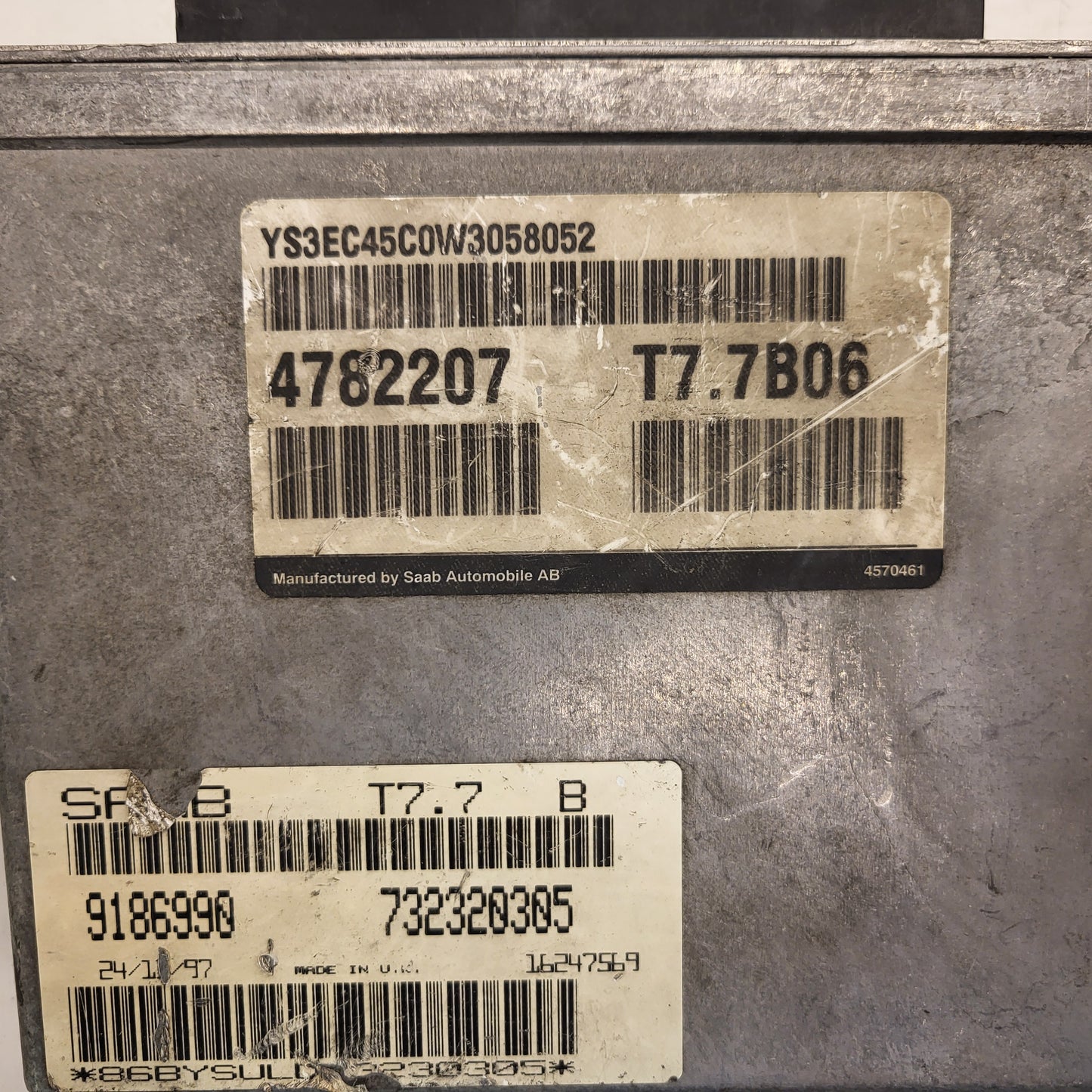 SAAB 2.0T ECU / 4782207 / T7.7B06 / 9186990 / 732320305
