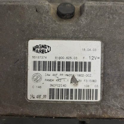 FIAT PANDA 1.1 ECU / 55187374 / IAW4AF.PP / HW204 / 61600.625.03 MAGNETI MARELLI