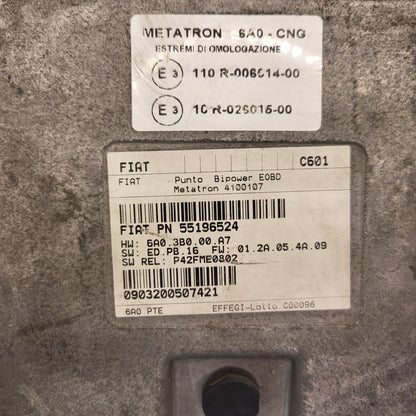 Fiat Gas ECU / 55196524 / 4100107 / METATRON