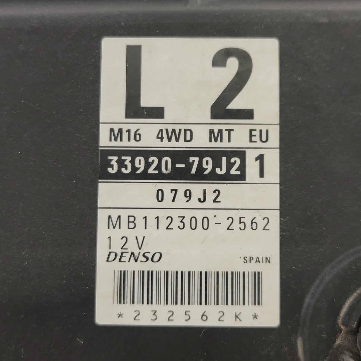 SUZUKI SX5 FIAT SEDICI ECU / 33920-79J2 / MB112300-2562 / L2 / DENSO - B77-01 - 2