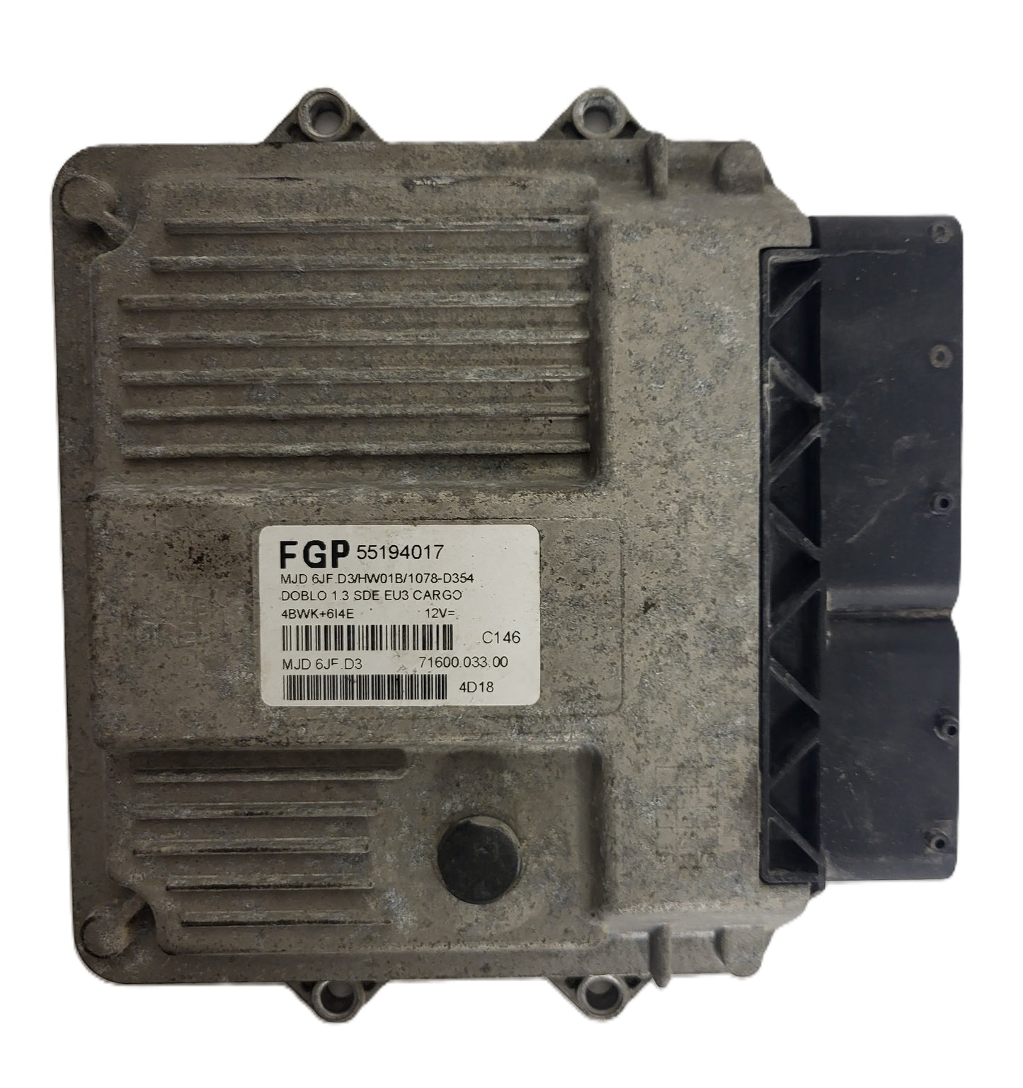 FIAT DOBLO ECU / 55194017 / MJD 6JF.D3 / HW01B / C146 / MAGNETI MARELLI
