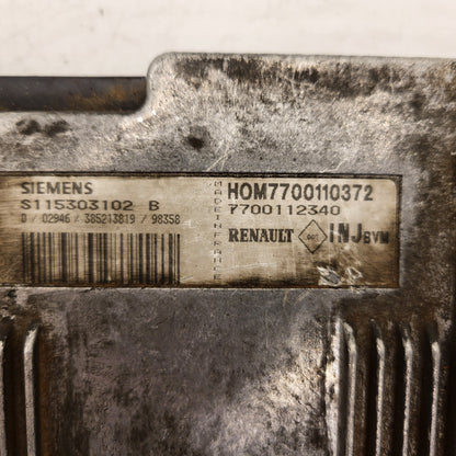 Renault ECU S115303102 / S115303102B / 7700110372 / 7700112340 / HOM7700110372