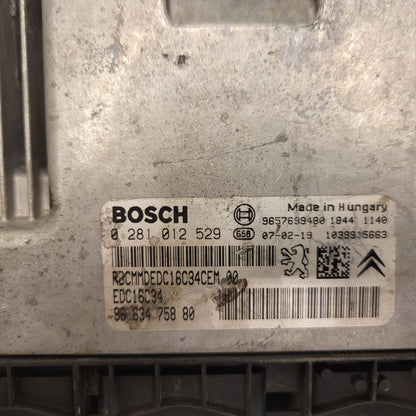 PEUGEOT CITROEN ECU / 0281012529 / 9663475880 / 9657699480 / EDC16C34 / BOSCH