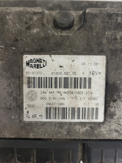 Fiat Seicento 600 ECU / 55187372 / IAW4AF.M9 / 61600.627.05 / MAGNETI MARELLI