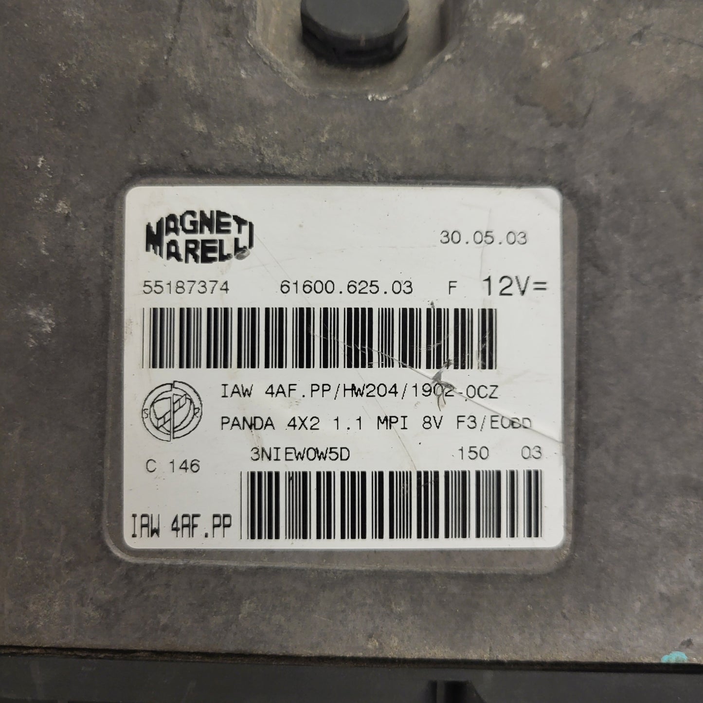 FIAT PANDA 1.1 ECU / 55187374 / IAW4AF.PP / HW204 / 61600.625.03 MAGNETI MARELLI