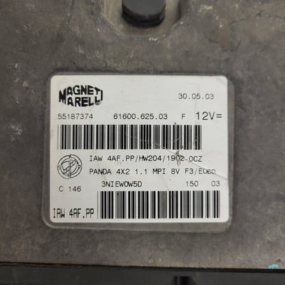FIAT PANDA 1.1 ECU / 55187374 / IAW4AF.PP / HW204 / 61600.625.03 MAGNETI MARELLI