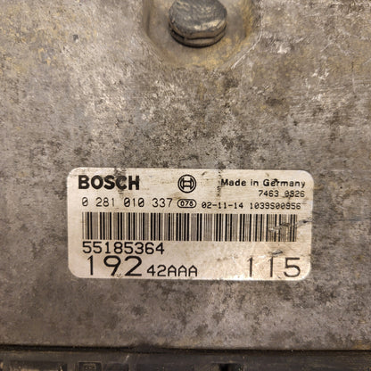 Fiat Stilo 1.9 JTD ECU / 0281010337 / 55185364 / BOSCH