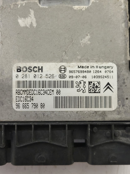 PEUGEOT CITROEN ECU / BOSCH / 0281012526 / 9666579080 / EDC16C34 / 9657699480 - B79-05 - 2