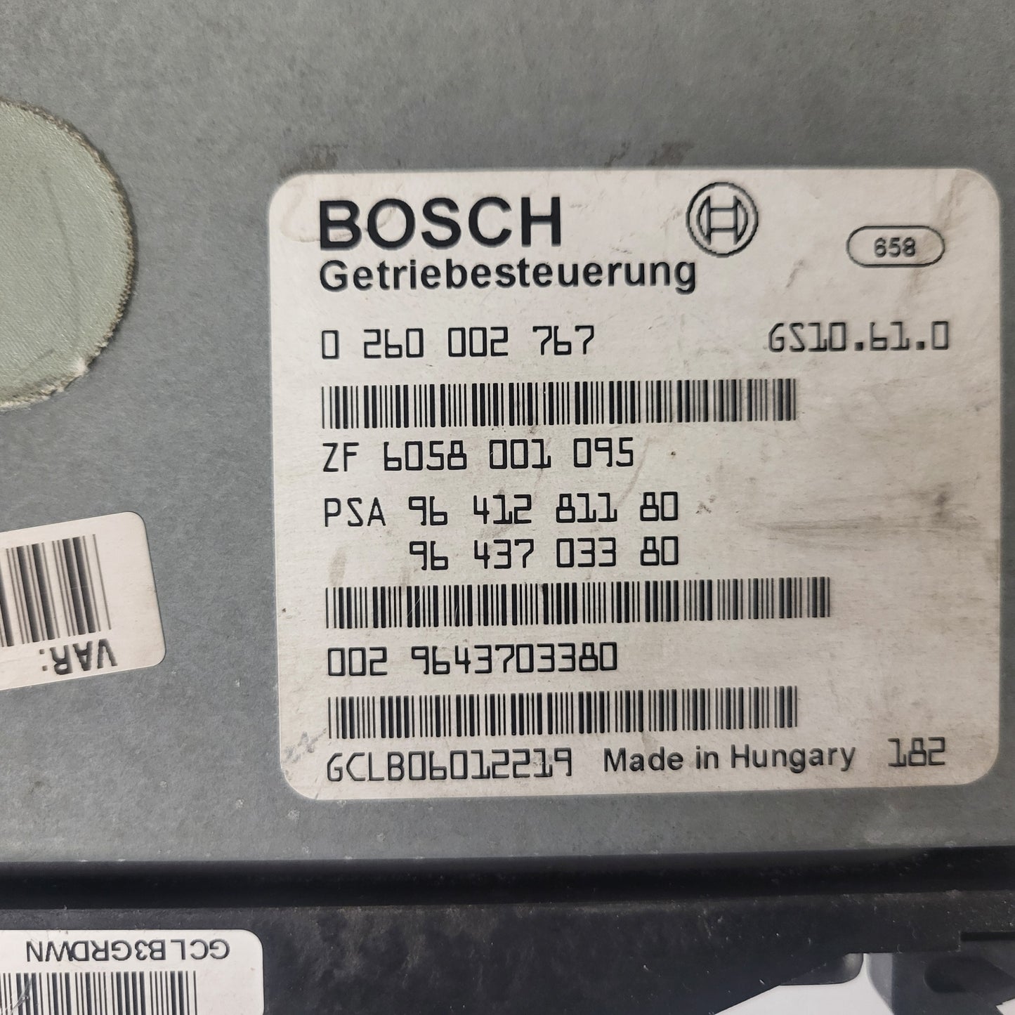 PEUGEOT CITROEN ECU / 0260002767 / 9641281180 / 9643703380 / BOSCH
