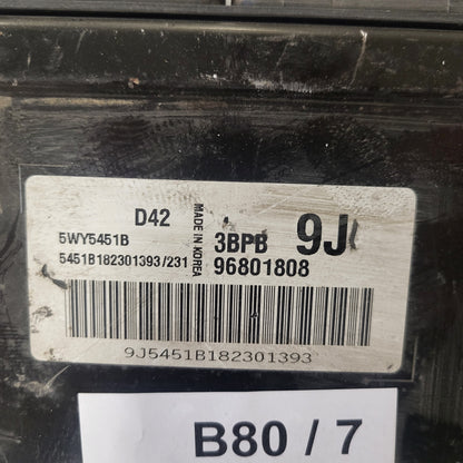 CHEVROLET MATIZ ECU / 96801808 / 5WY5451B / 3BPB / 9J / D42 / DAEWOO