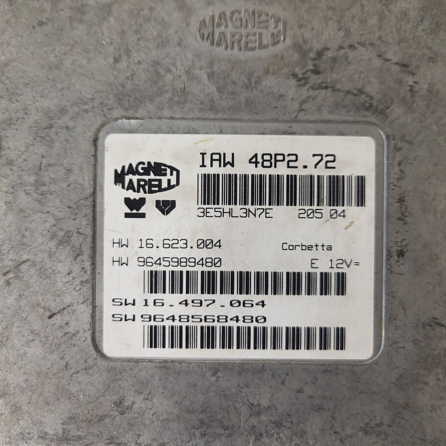 PEUGEOT CITROEN ECU / IAW 48P2.72 / SW 9648568480 / HW 9645989480 / MAGNETI MARELLI