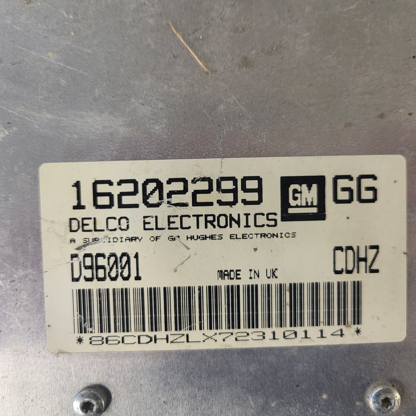 Opel VECTRA ECU / 16202299 / D96001 / CDHZ / DELCO
