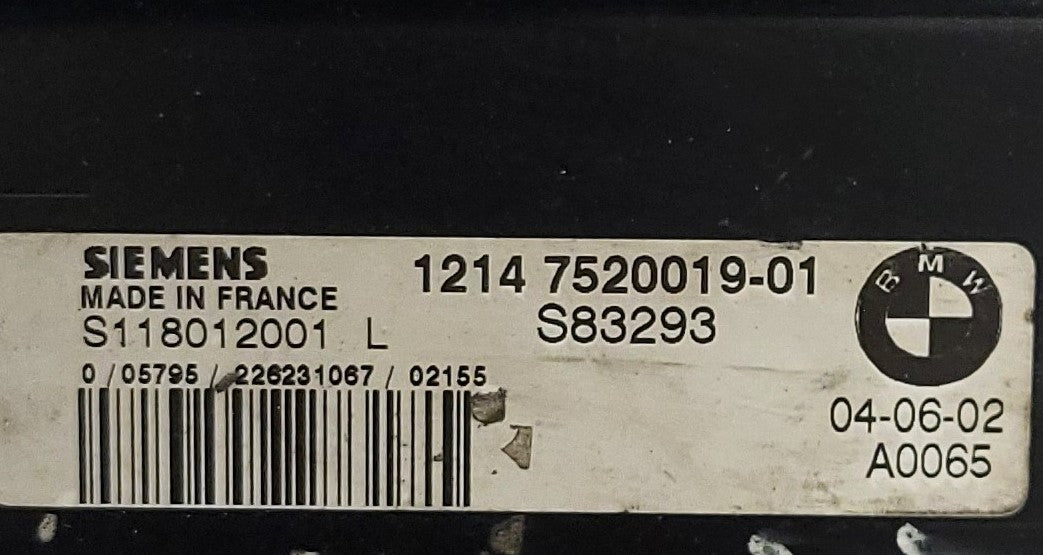 MINI COOPER 1.6 ECU / S118012001L / 1214752001901 / SIEMENS