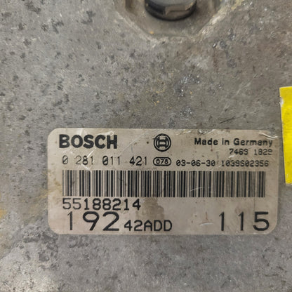 Fiat STILO 1.9 ECU / 0281011421 / 55188214 / BOSCH