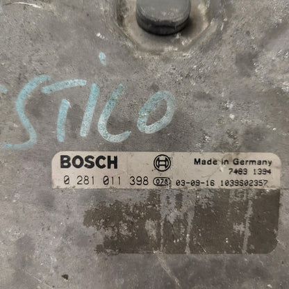 Fiat Stilo 1.9 JTD ECU / 0281011398 / 55187571 / 19242AED / 1039D02357 / BOSCH