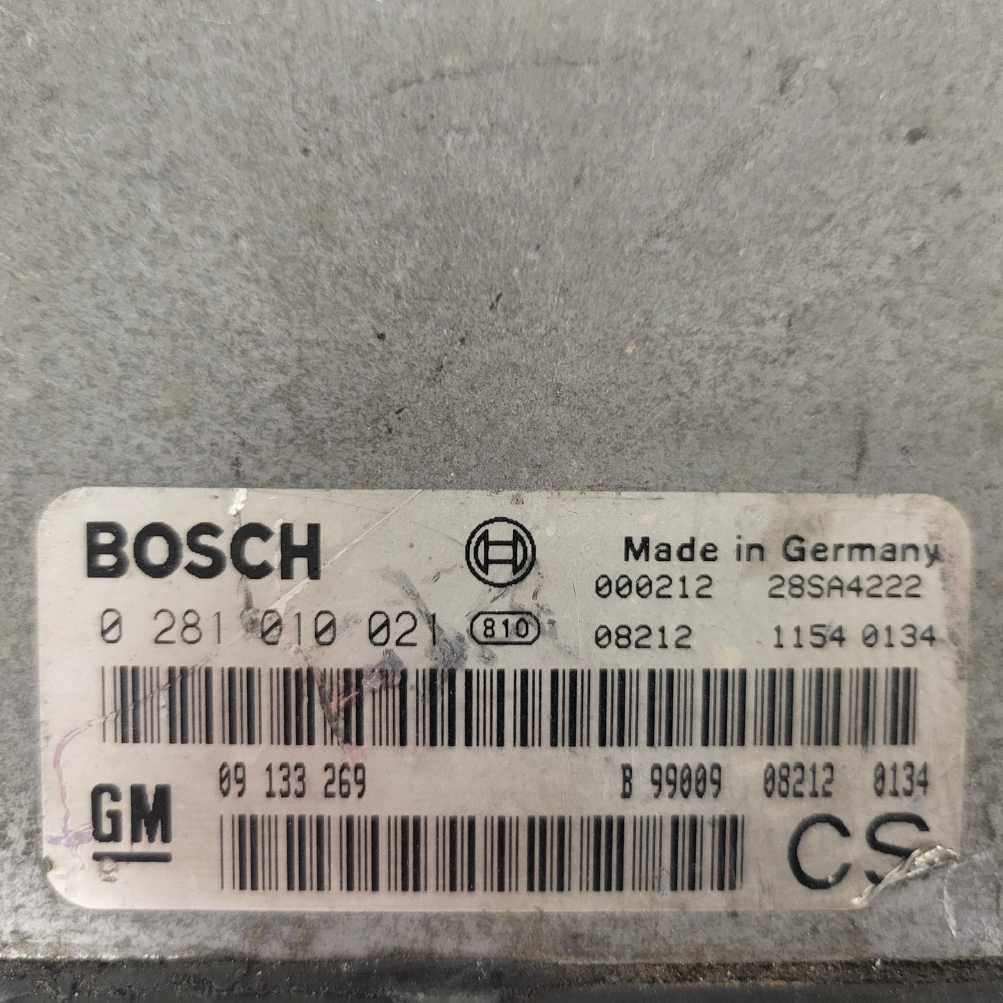 Opel Zafira ECU / 0281010021 / 09133269 / CS / BOSCH