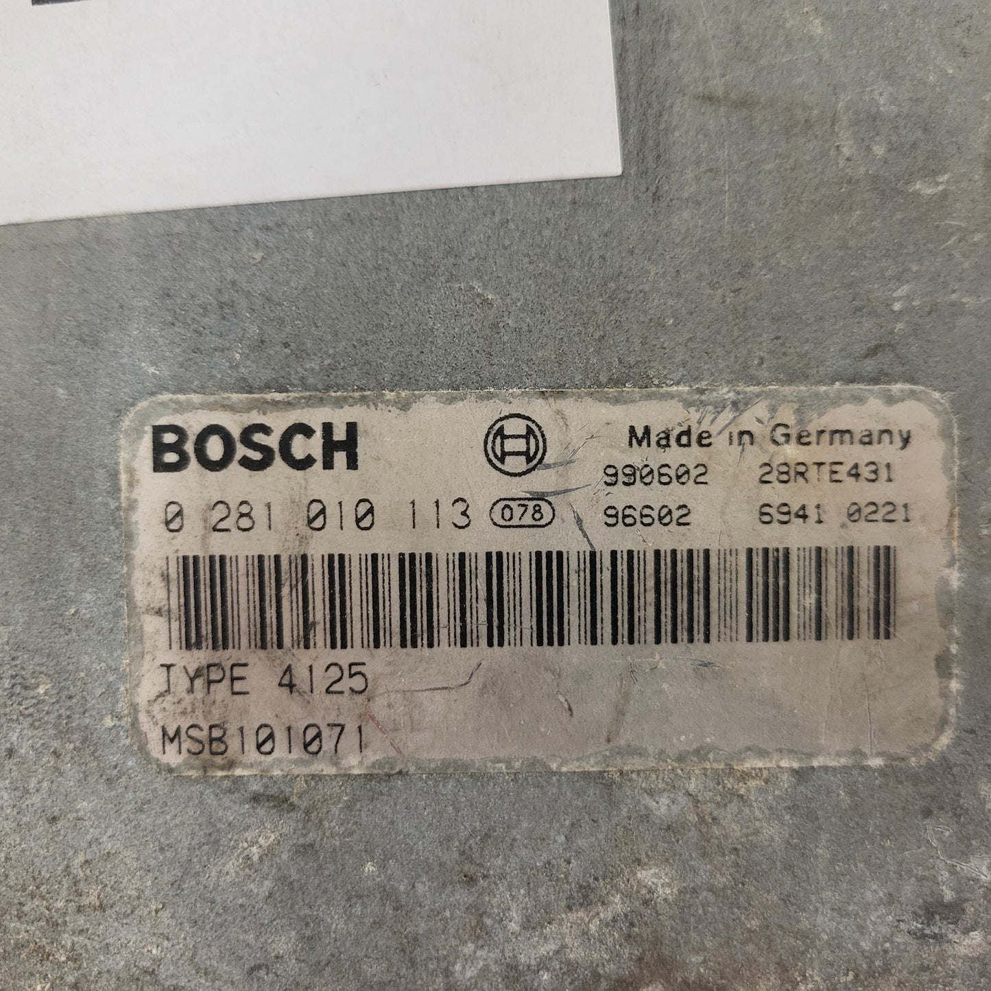 LAND ROVER FREELANDER ECU / 0281010113 / MSB101071 / TYPE4125 / BOSCH-