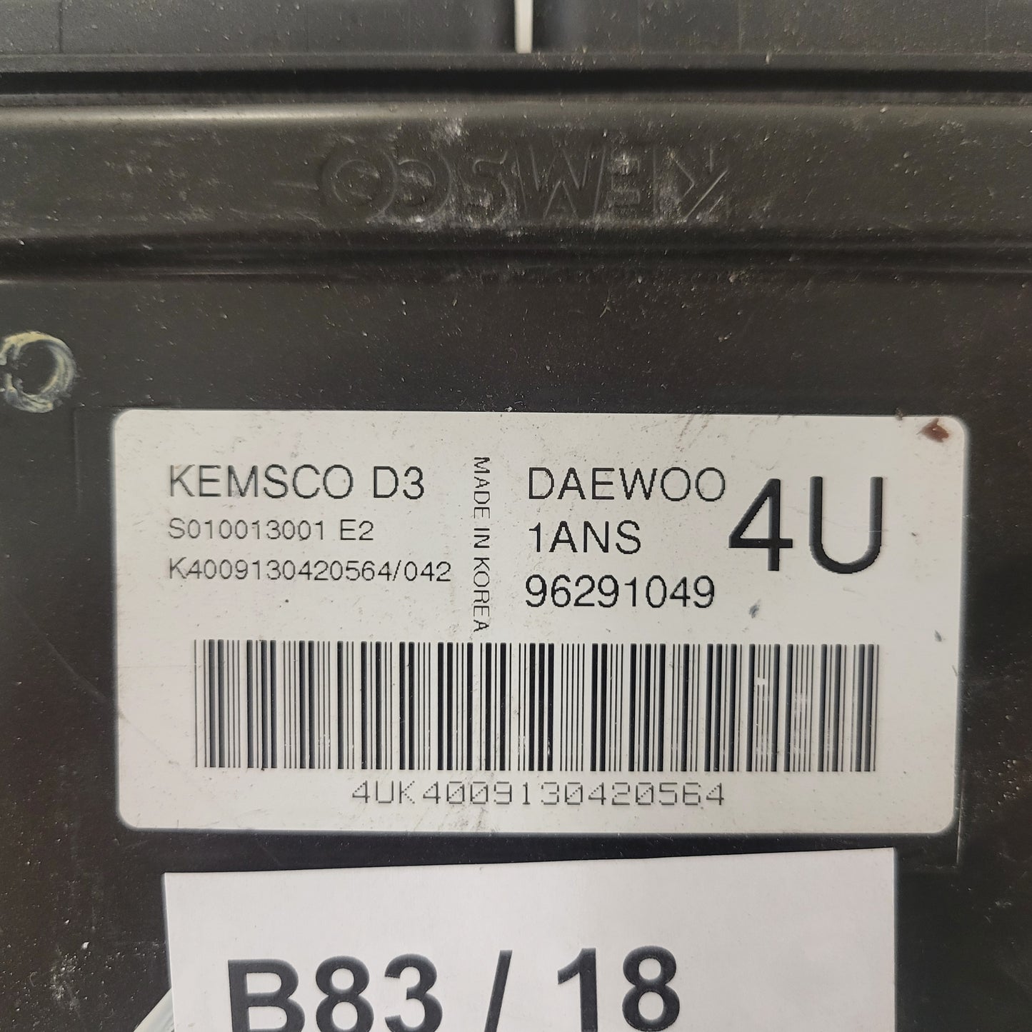 DAEWOO NUBIRA 1.6 ECU / S010013001 / 96291049 / 1ANS / KEMSCO
