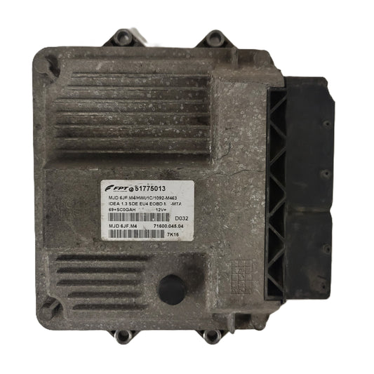 Fiat Idea 1.3 ECU / 51775013 / MJD 6JF.M4 / HW01C / 71600.045.04 / MAGNETI MARELLI